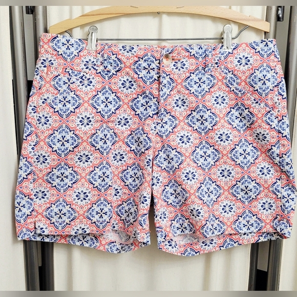 Lee Pants - Lee Mid-rise Patterned Blue and Orange Women's Shorts | Size 8